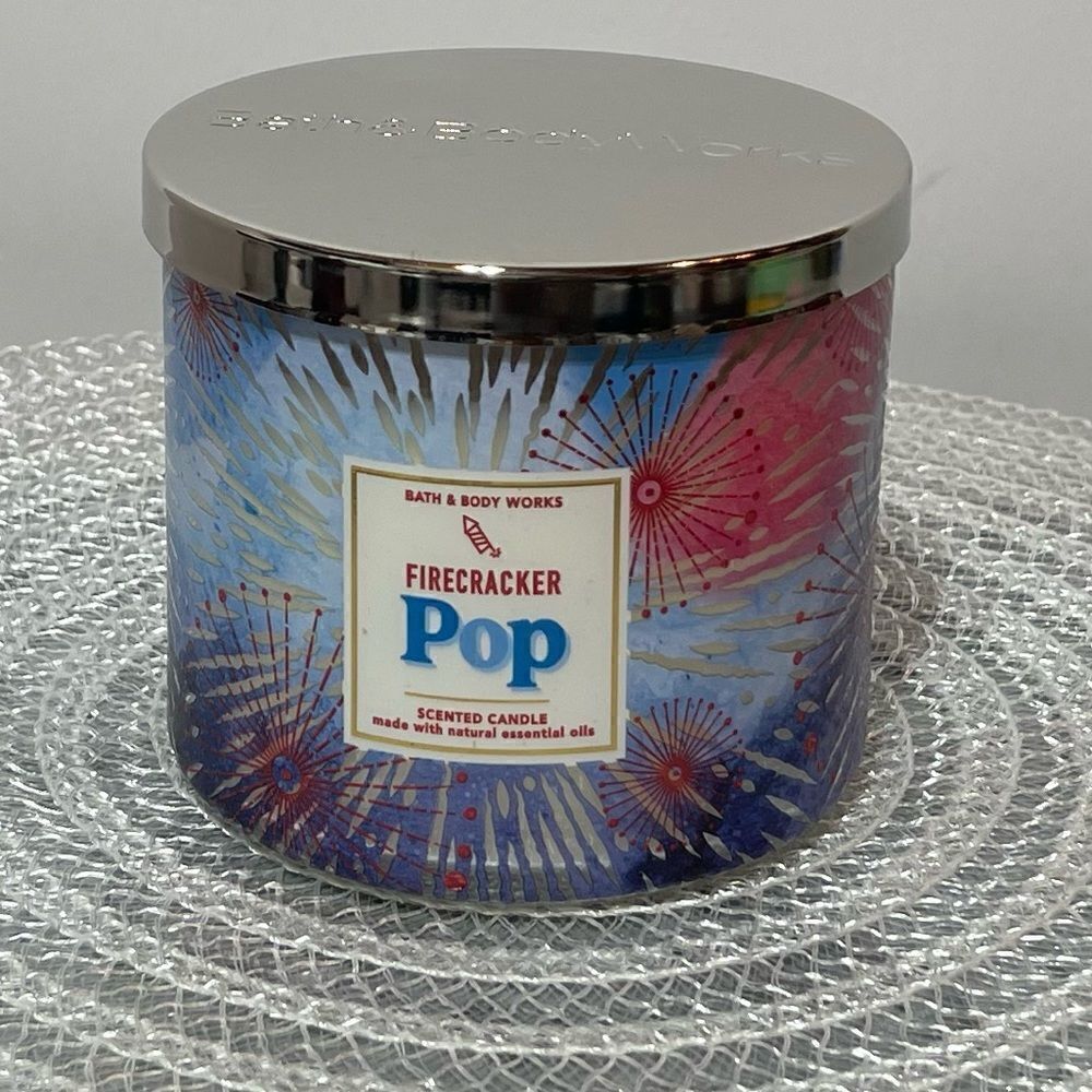BBW Firecracker Pop 3 Wick Candle NWT